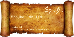Szojka Júlia névjegykártya